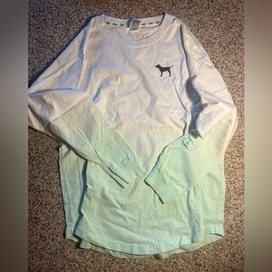 PINK teal ombré long sleeve top